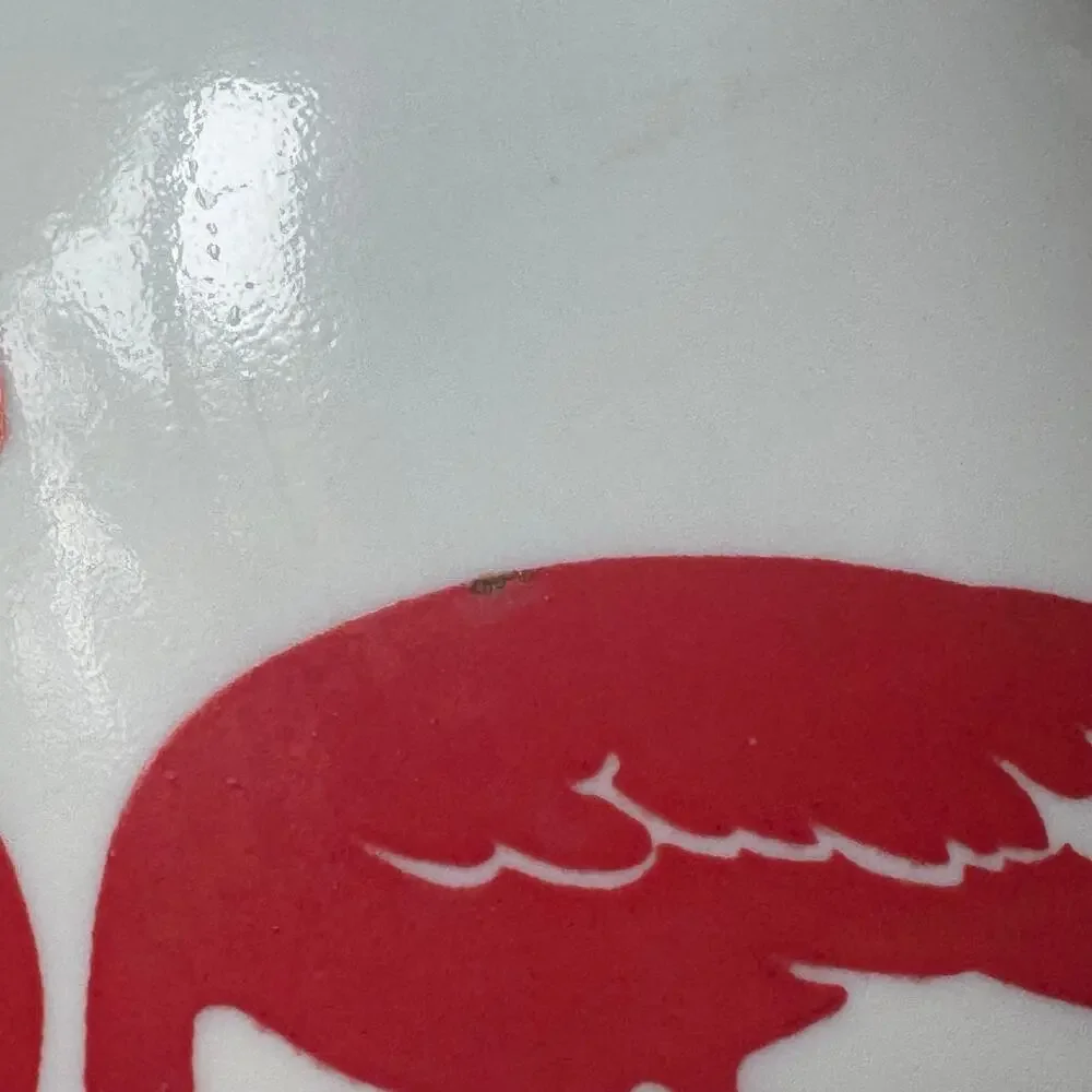 Vintage Red Flamingo Vase Anchor Hocking Vitrock Milk Glass 8